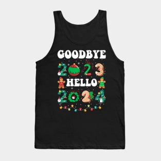 Goodbye 2023 Hello 2024 Happy New Year Funny Christmas Xmas Tank Top